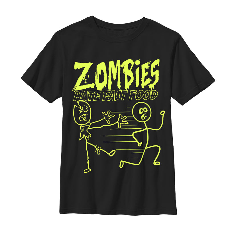 Boy's Lost Gods Zombies Hate Fast Food T-Shirt