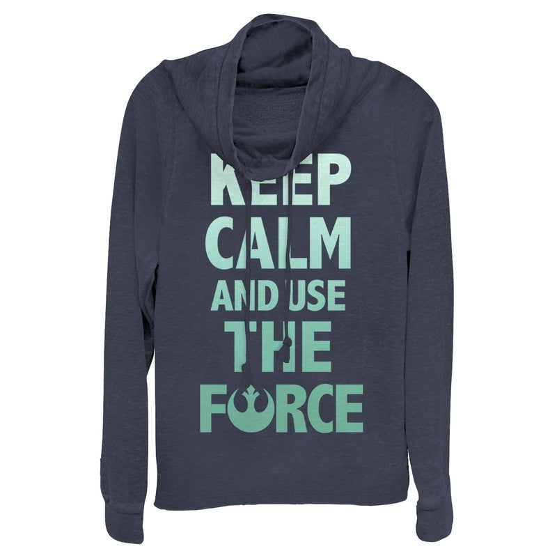 Junior's Star Wars Keep Calm and Use the Force Cowl Neck Sweatshirt