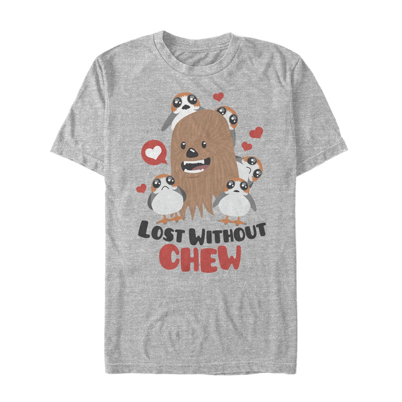 Men's Star Wars Valentine's Day Lost Without Chew and Porgs T-Shirt
