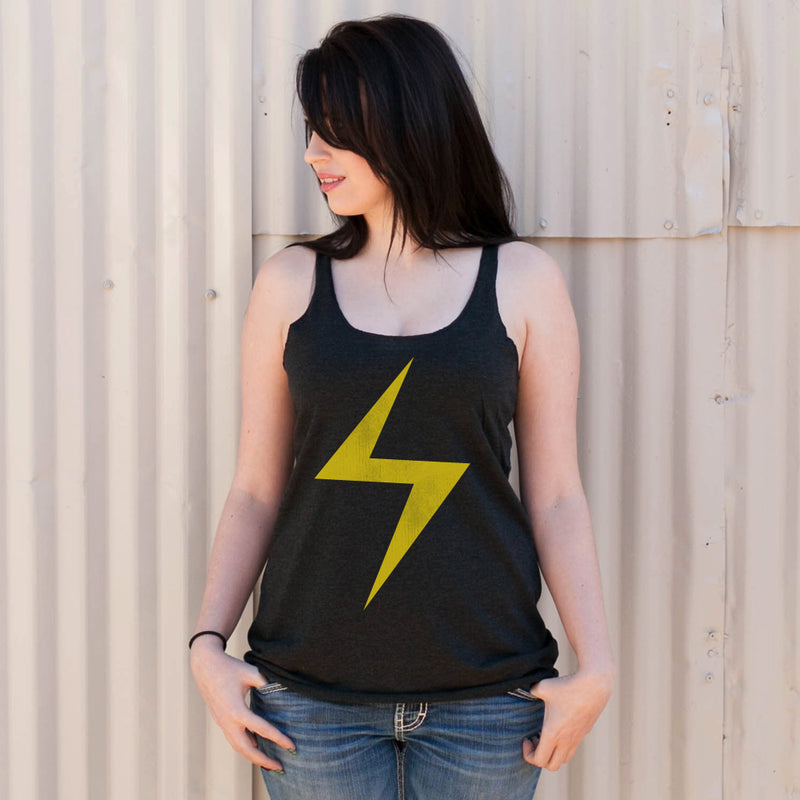 Women's Marvel Lightning Bolt Ms. Marvel Racerback Tank Top