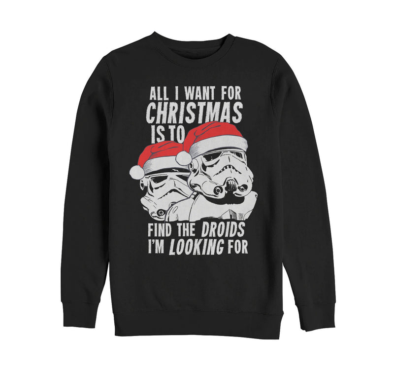 Men's Star Wars Christmas Droids Looking Wish Sweatshirt