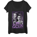 Women's Star Wars The Force Awakens Leia and Rey Rule the Galaxy Scoop Neck