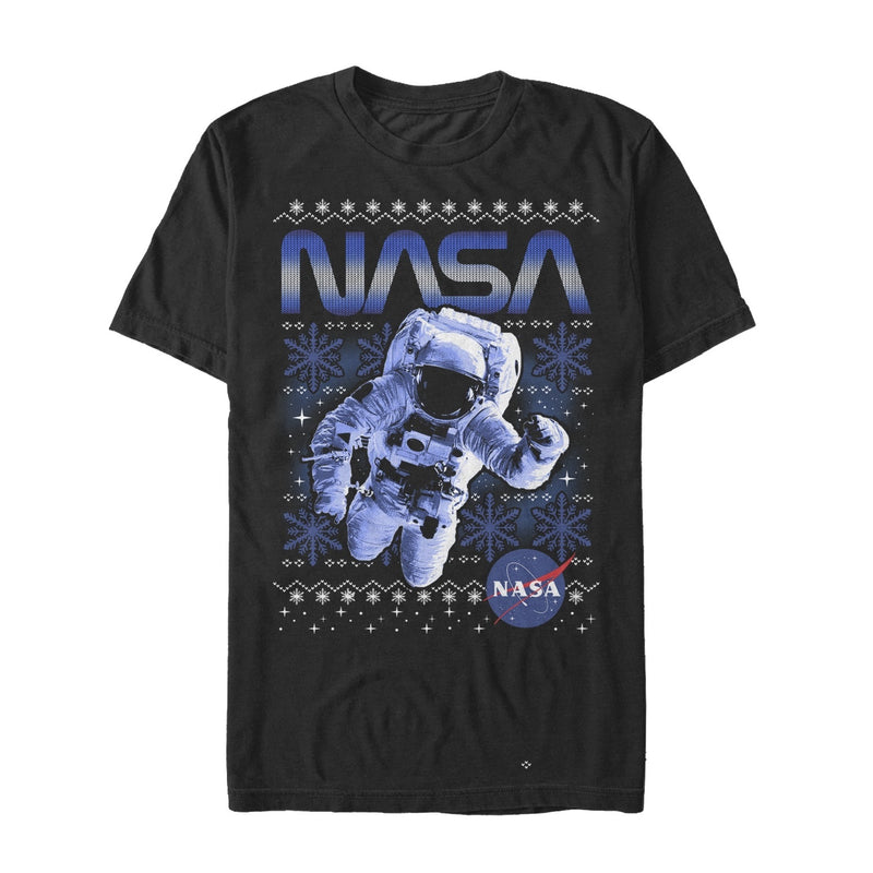 Men's NASA Ugly Christmas Astronaut Print T-Shirt