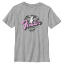 Boy's Fender Tiger Print Guitar Pick Logo T-Shirt