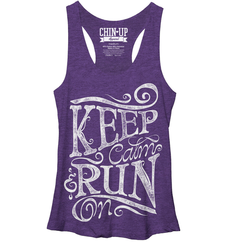 Women's CHIN UP Keep Calm and Run Racerback Tank Top