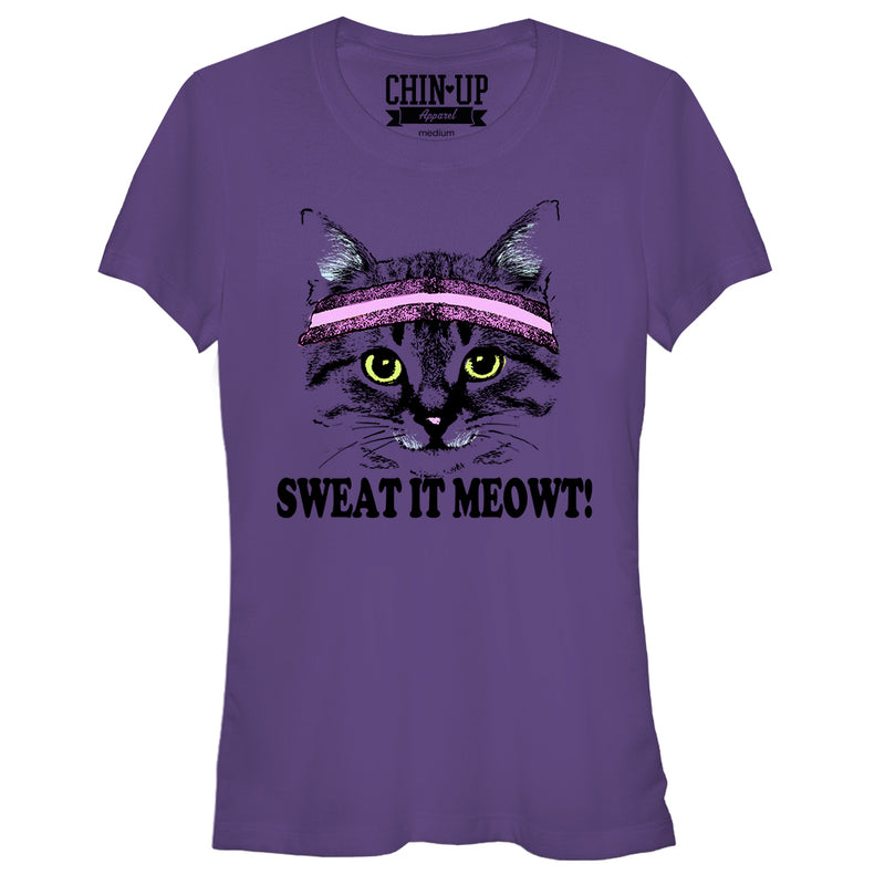 Junior's CHIN UP Sweat it Meowt T-Shirt