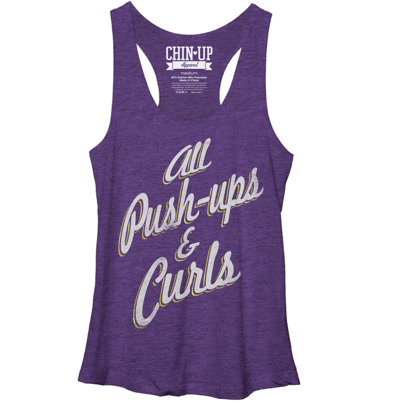 Women's CHIN UP Push-ups and Curls Racerback Tank Top