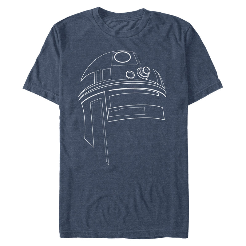 Star Wars Men's R2-D2 Outline  T-Shirt  Navy Heather  L