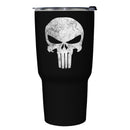 Marvel Punisher Distressed Skull Logo Stainless Steel Tumbler With Lid