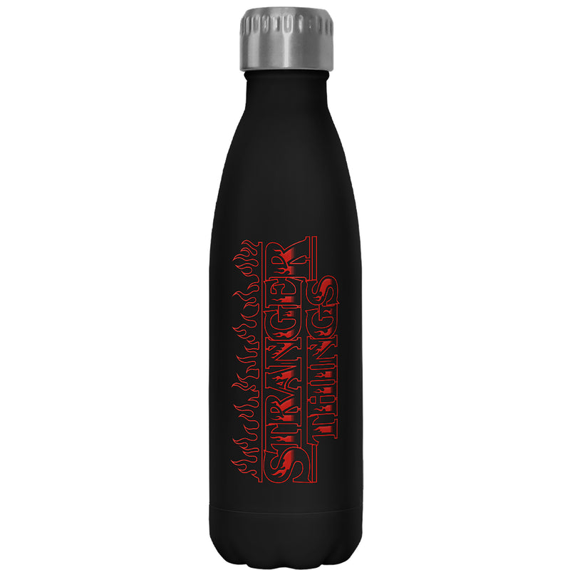 Stranger Things Main Logo Flames Stainless Steel Water Bottle